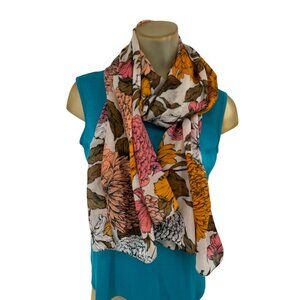 westport Floral Multicolor Womens Scarf wrap Chrysanthemum Design